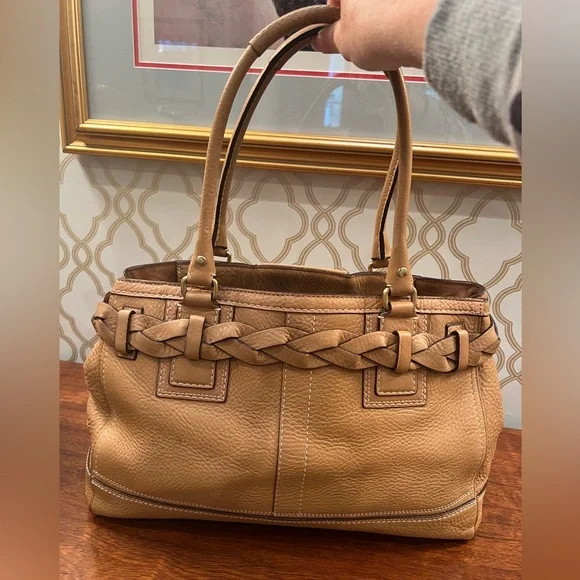 Coach Hampton Braided Pebbled Leather Bag - Picture 3 of 15